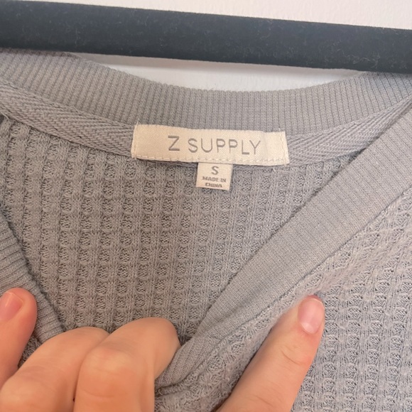 Z Supply Stone Blue Green Ansel Brushed Thermal Top - Small - Picture 7 of 9